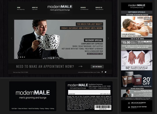 Modern Male Branding - Web Design, Print Design, Marketing
